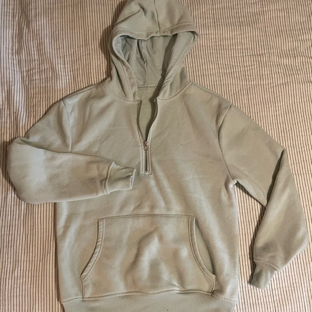 Light teal quarter zip hoodie